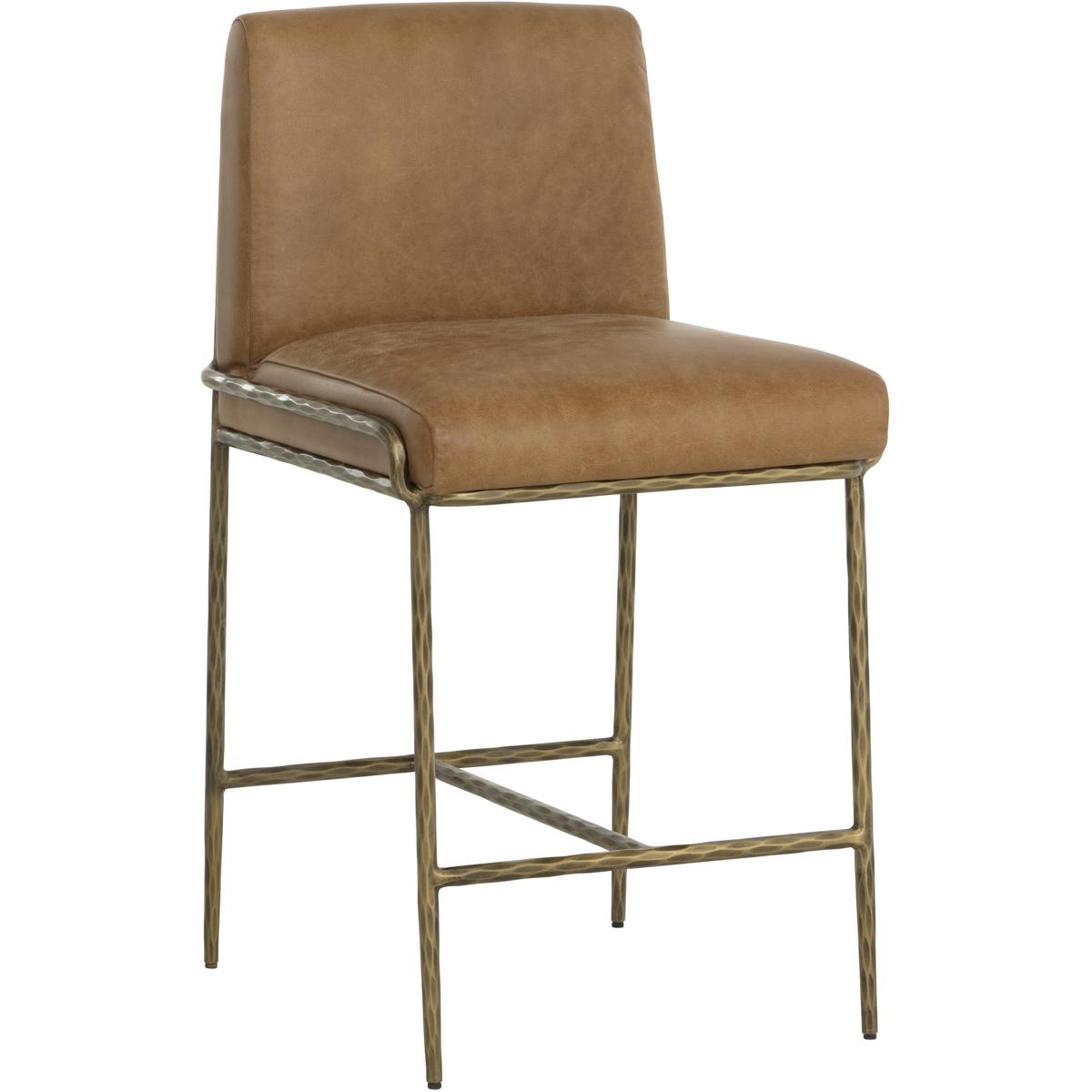 SUNPAN 112227 Lathan 38.25 inch Tan Leather Counter Stool